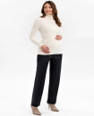 Made in Italy AURORA White Ribbed Maternity Turtleneck